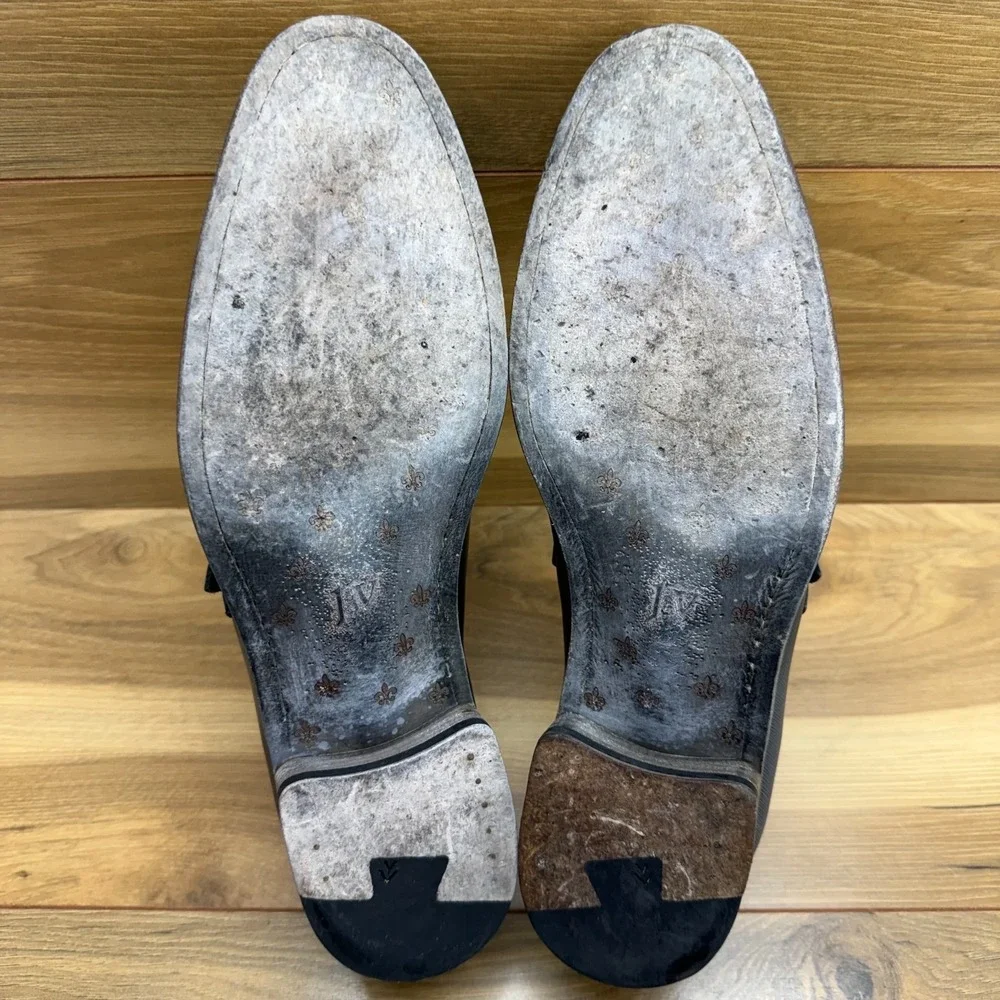 John Varvatos Monk Strap Dress Shoes Mens 10 Gray Blue Leather Italy